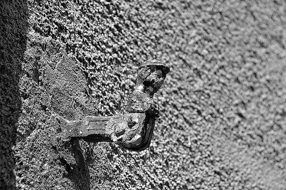 Metal, Blocking, Shutters, Windows, blocking shutters, black and white HD wallpaper