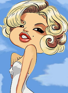 Marilyn Monroe illustration, Cartoon, Graphic, Comic, funny HD wallpaper