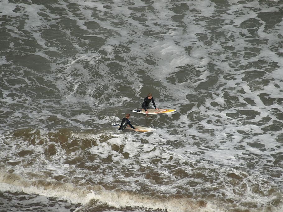 Surfers, Wetsuit, Ocean, Sea, recreation, surfing, surfboard HD wallpaper