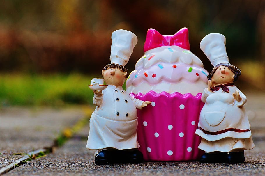 baker, cooking, coffee, cupcake, sweet pastry, dessert, benefit from HD wallpaper