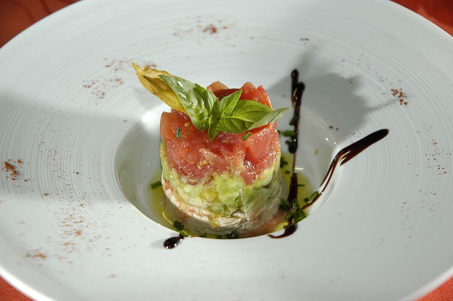 tartar, restaurant, cold appetizer, plate, food and drink, freshness HD wallpaper