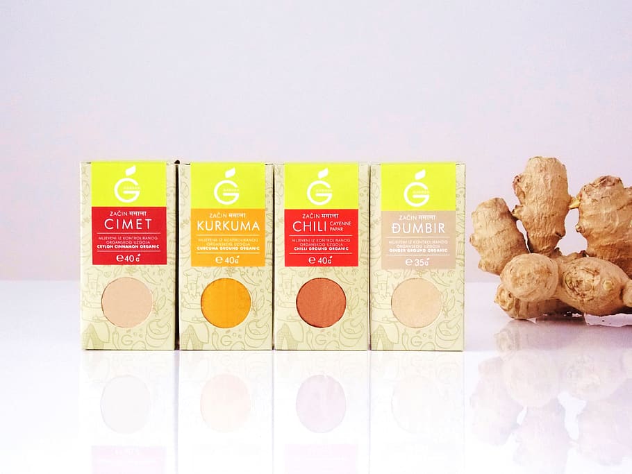 Spice, Ginger, Cinnamon, Curcuma, cayenn pepper, organic, ingredient HD wallpaper