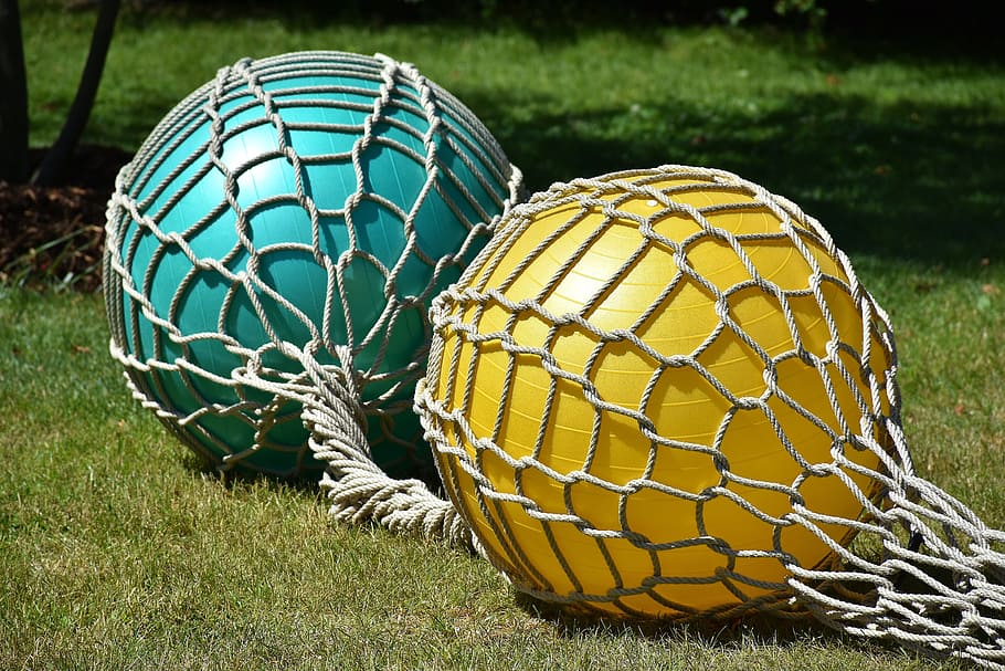 field, grass, rope, outdoors, balls, exercise balls, rubber ball HD wallpaper
