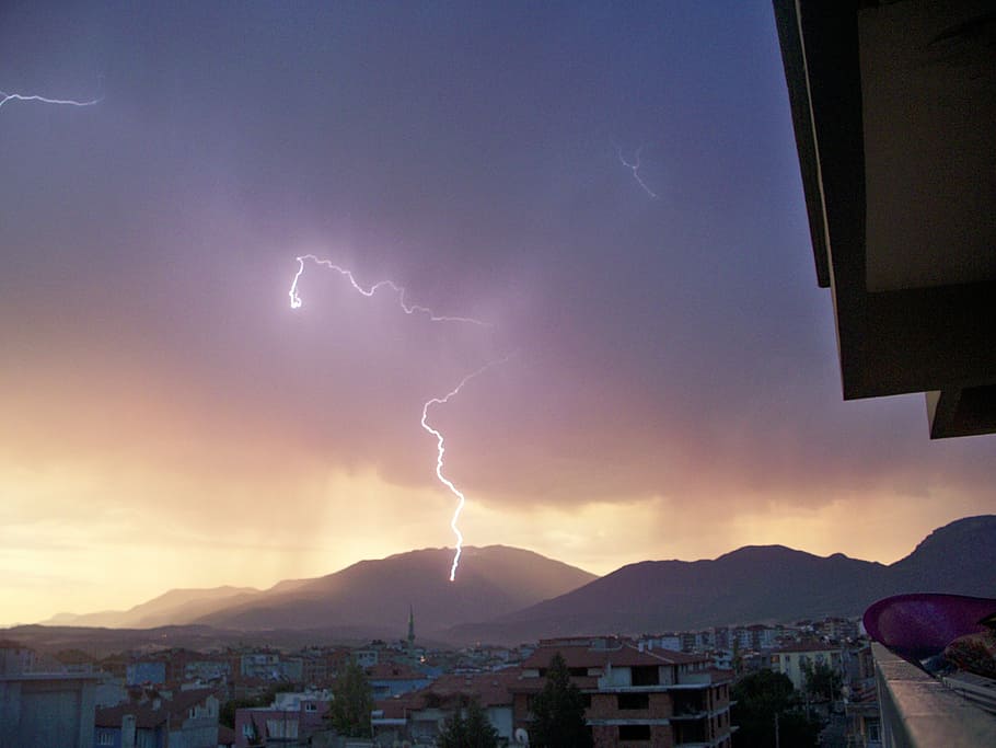 lightning, denizli, power in nature, storm, sky, beauty in nature HD wallpaper