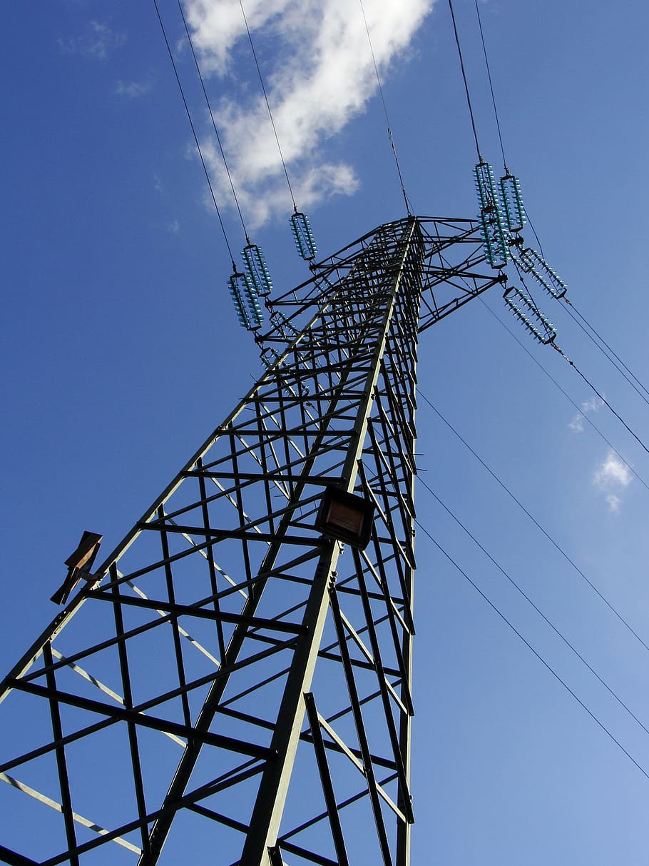 power line, electrical tower, power lines, energy, electricity HD wallpaper
