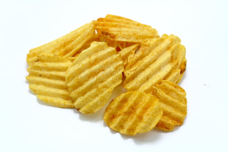 snack, snacking, potatoe, food, bowl, junk, closeup, isolated HD wallpaper