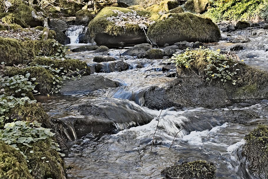 water courses, river, torrent, rocks, current, solid, rock - object HD wallpaper