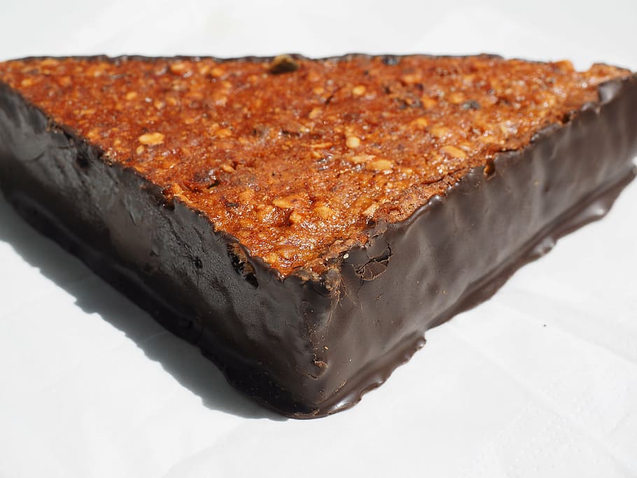 walnut corner, pastry, sweetness, triangular, chocolate, nibble HD wallpaper