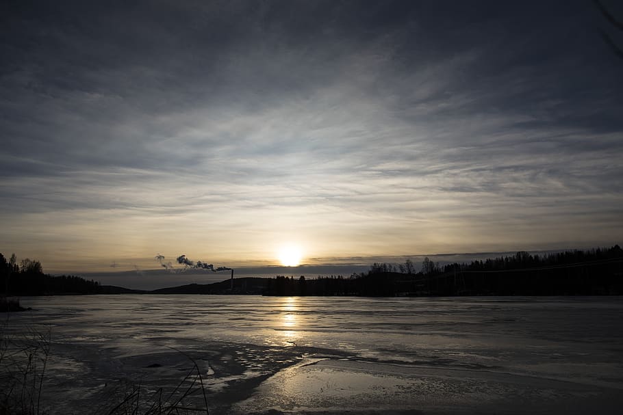 landscape, winter, sun, sky, cold temperature, sunset, scenics - nature HD wallpaper