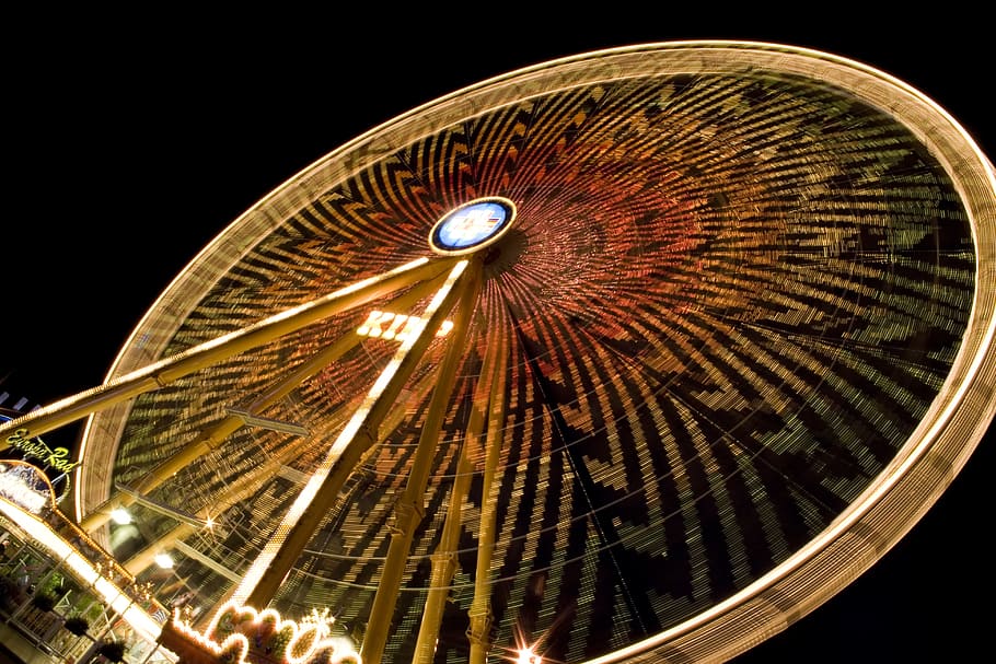 fair, circle, carnival, wheel, ferris wheel, circus, merry HD wallpaper