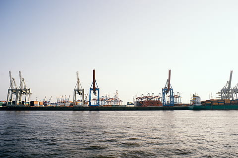 Hamburg Harbour, industry, landscape, harbor, freight Transportation HD wallpaper