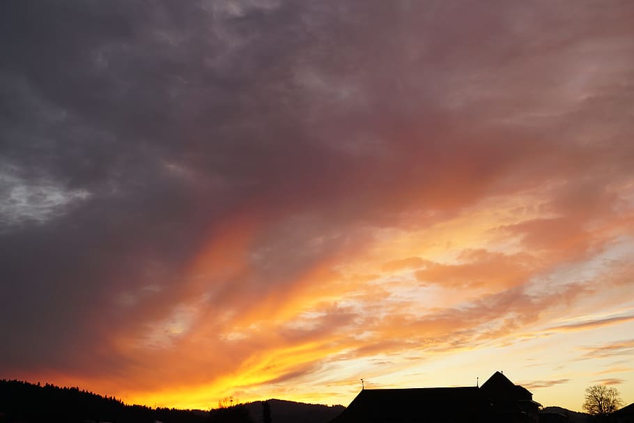 Evening Sky, Burning Clouds, abendstimmung, sunset, cloud - Sky HD wallpaper