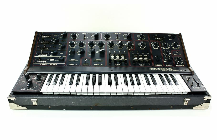black electronic keyboard, vintage synthesizer, crumar, crumar ds2, HD wallpaper
