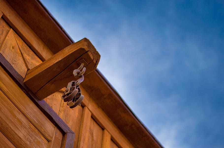 Deflection, Pulley, Stainless, Barn, Sky, deflection pulley HD wallpaper