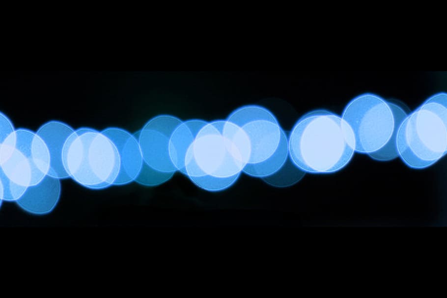 blue, black, bokeh, light, backdrop, dark, abstract, illuminated HD wallpaper
