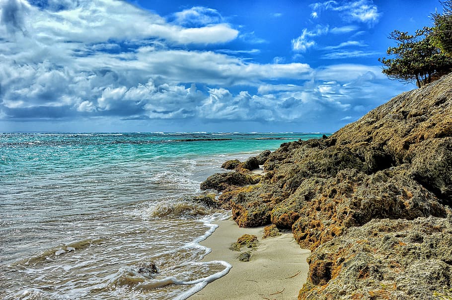 Sea, Blue, Ocean, Ocean, Beach, Nature, side, water, sky, summer HD wallpaper