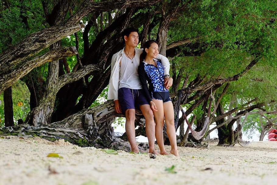 Koh Samet, Beach, Coral, Couples, beach coral, two people, heterosexual couple HD wallpaper