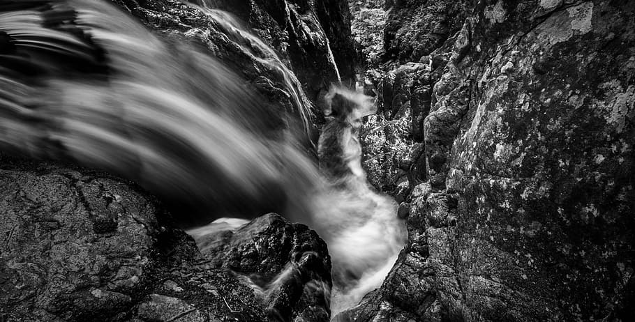waterfall, landscape, river, nature, scenery, outdoor, rock HD wallpaper
