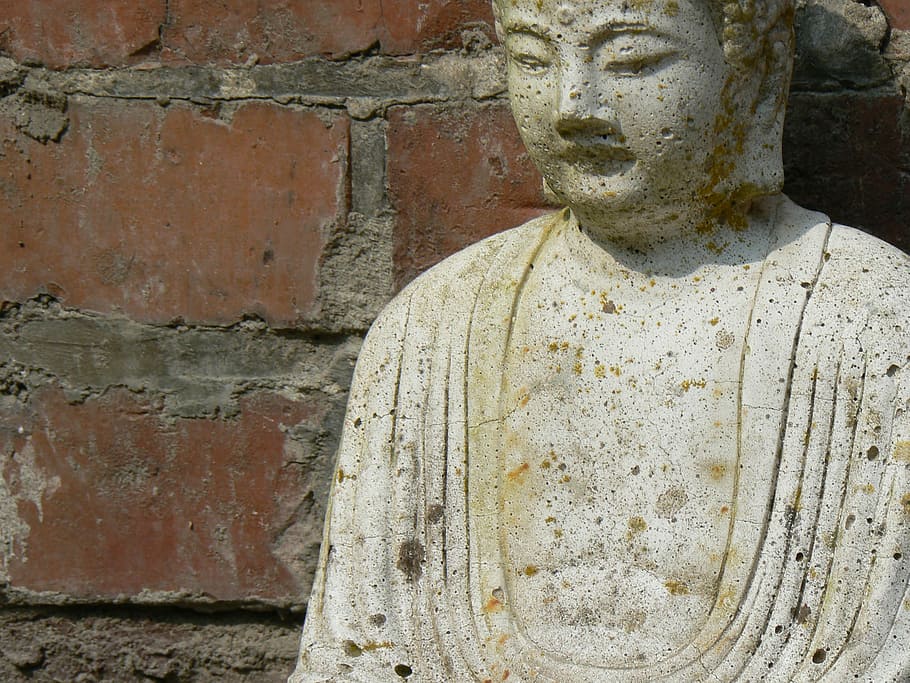 Buddha, Wall, Background, Statue, sculpture, no people, close-up HD wallpaper