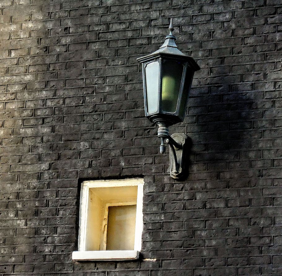 lantern, wall, window, wall - building feature, lighting equipment HD wallpaper