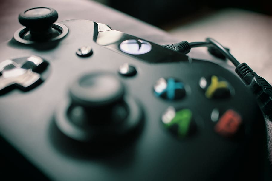 Hd Wallpaper Closeup Photography Of Xbox One Game Controller Black Microsoft Wallpaper Flare