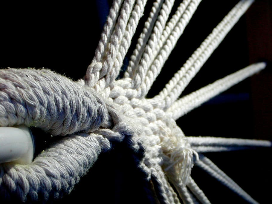 Rope, Fiber, White, Tangled, Node, Force, bond, close-up, no people HD wallpaper