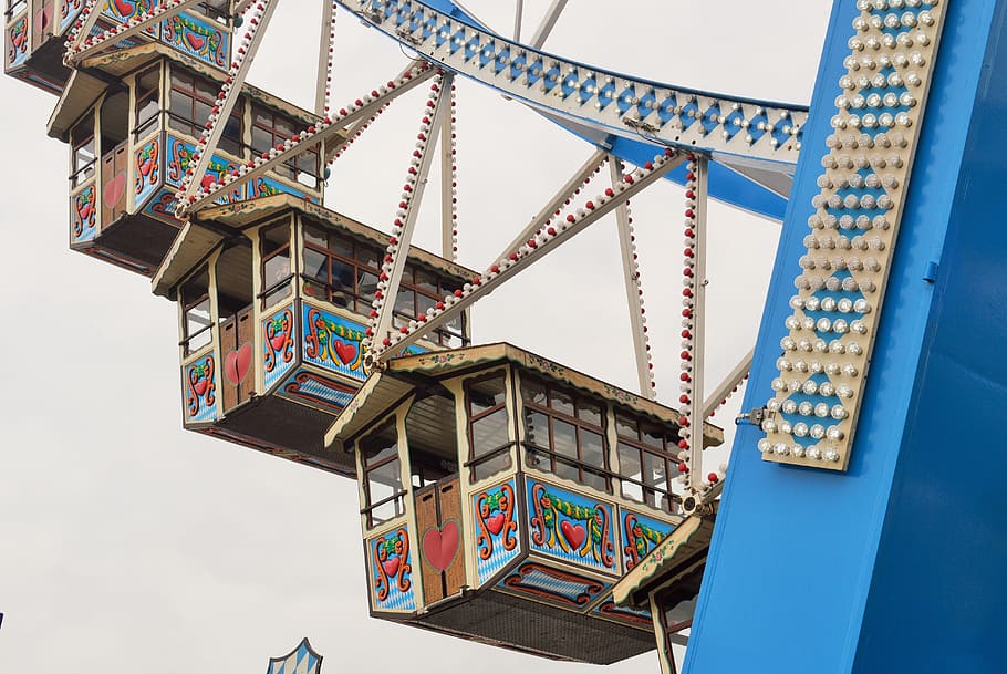 Oktoberfest, Munich, Bavaria, ferris wheel, carousel, ride, HD wallpaper