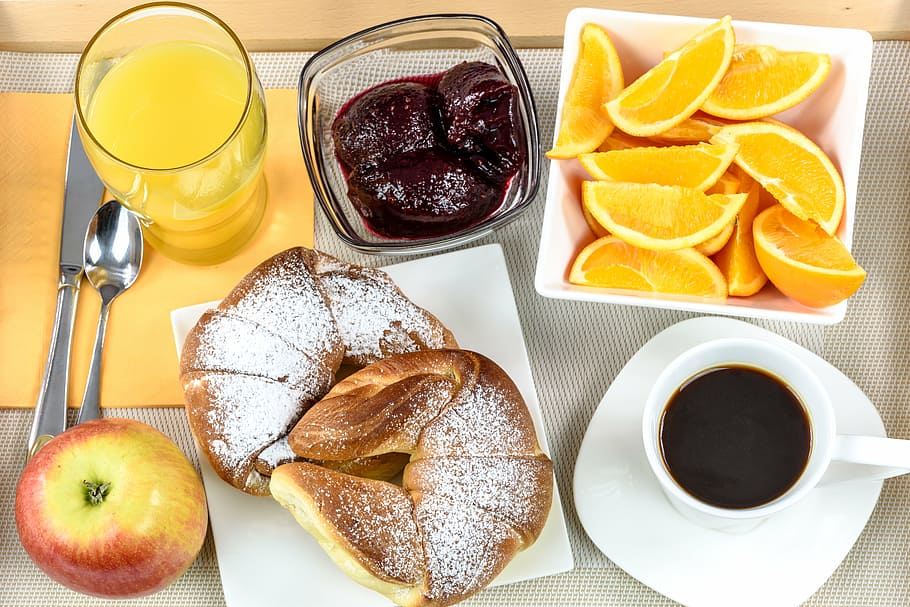 beverage, breakfast, coffee, croissant, cup, delicious, espresso HD wallpaper