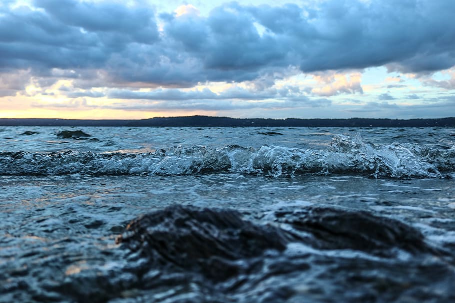 ocean, waves, pacific, sea, water, blue, nature, ocean wave HD wallpaper