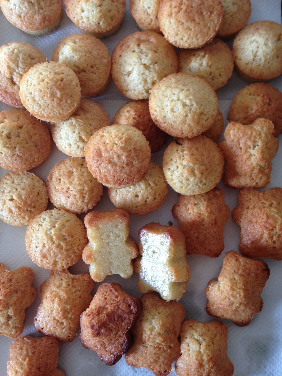 bunch of nuggets, biscuits, home made, cakes, bear cub, food HD wallpaper