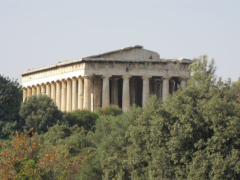 Temple, Hephaestus, Athens, history, architectural column, architecture HD wallpaper