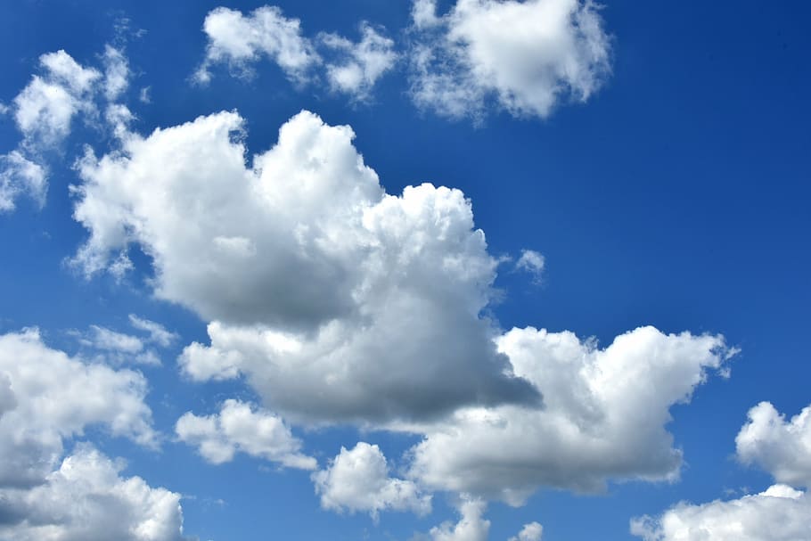 cumulus clouds during daytime, sky, glomerulus, blue sky, cloud cover HD wallpaper