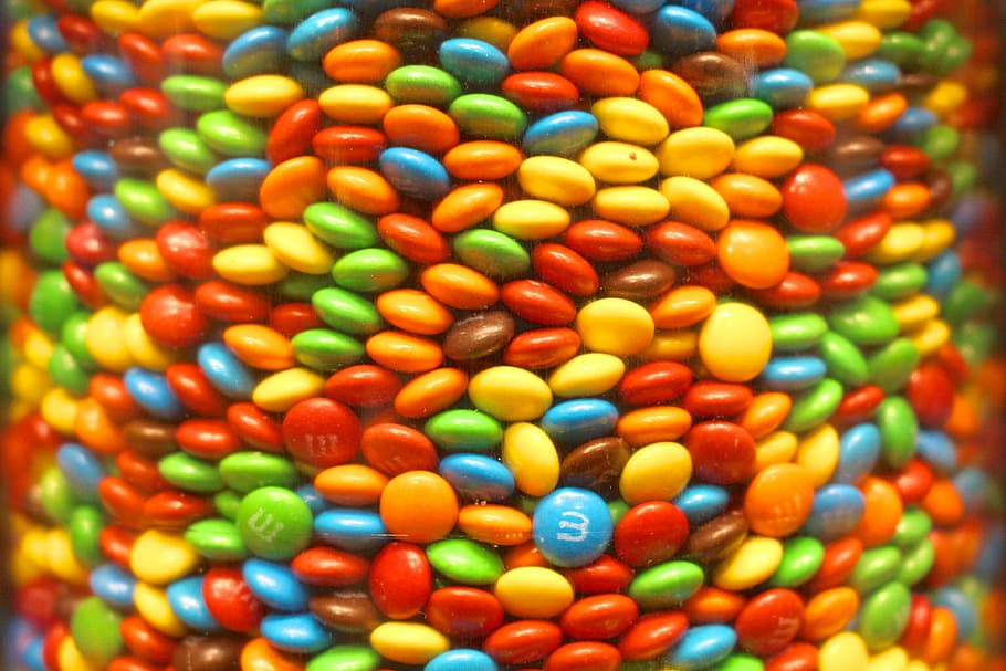 m ms, candy, lollies, candy store, sweet, sweets, multi colored, HD wallpaper