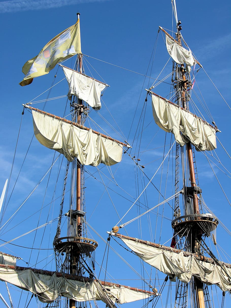 rigging, sail, boat, ship, sailboat, vessel, nautical, sea, HD wallpaper