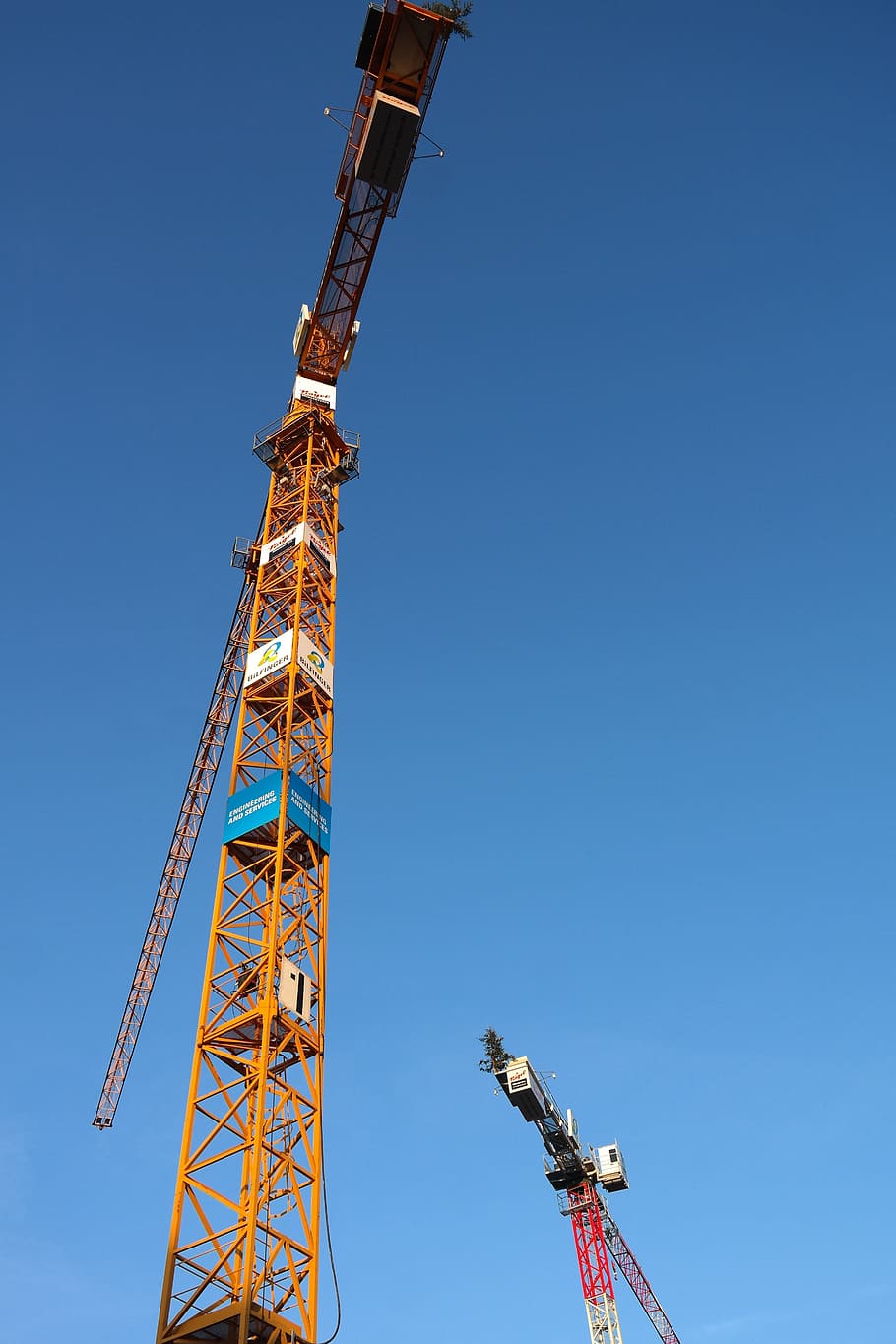 Crane, Build, Sky, baukran, site, construction work, lattice boom crane HD wallpaper
