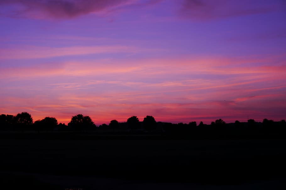 sunset, afterglow, morgenrot, cloud, clouds, romance, atmosphere HD wallpaper