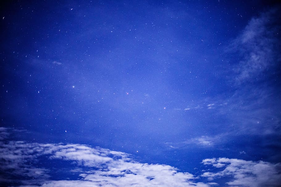 blue, sky, clouds, nature, space, star - space, cloud - sky HD wallpaper