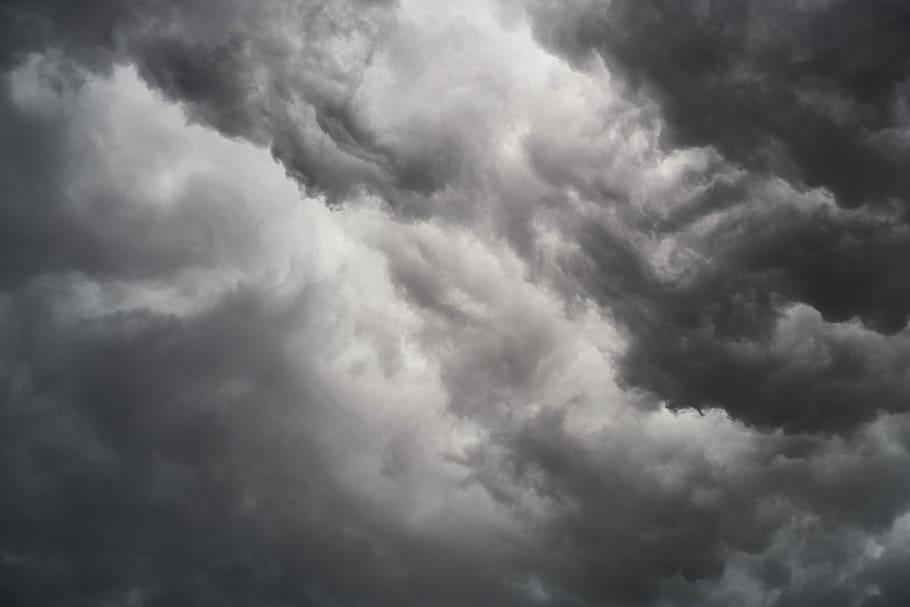 HD wallpaper: grayscale photo of cloudy sky, dark sky, air, background,  clouds | Wallpaper Flare