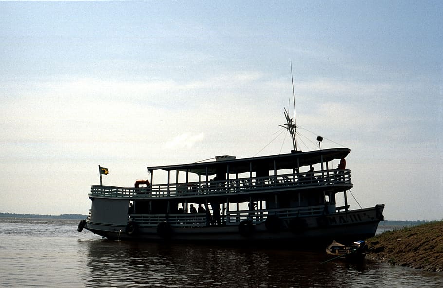 ship, amazon, brazil, tropics, river, summer, landscape, water HD wallpaper