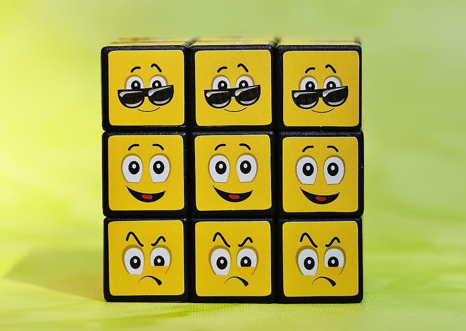 cube, smilies, various, funny, feelings, emoticon, mood, emotion HD wallpaper