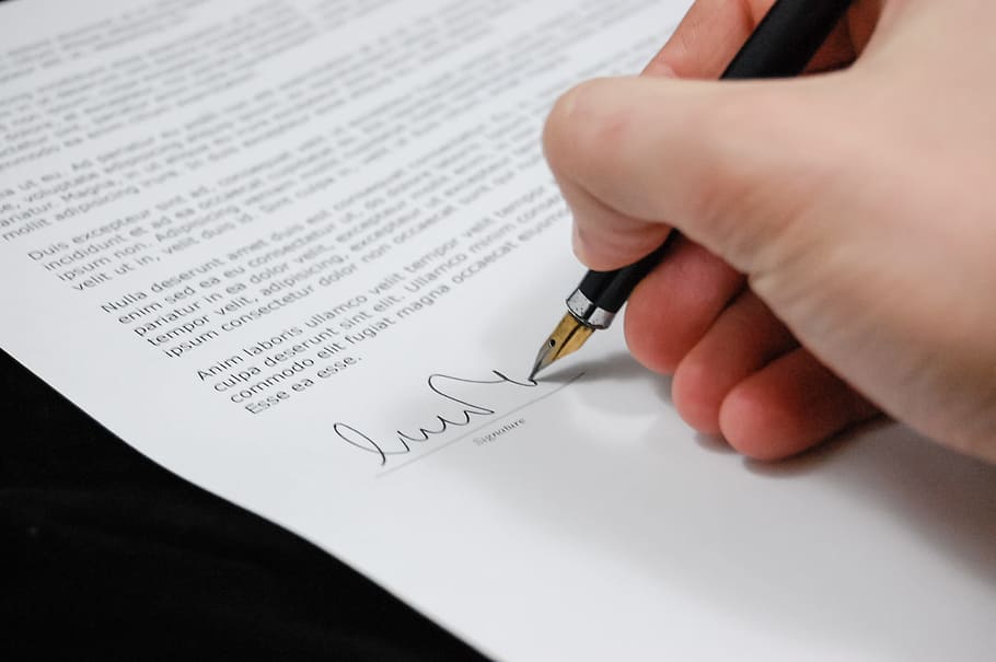 person holding black fountain pen, document, agreement, documents HD wallpaper