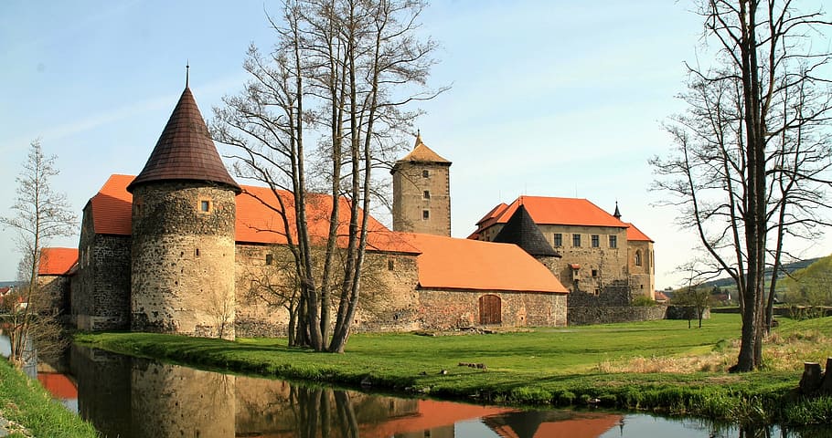 brown concrete mansion, švihov, castle, middle ages, sights, HD wallpaper