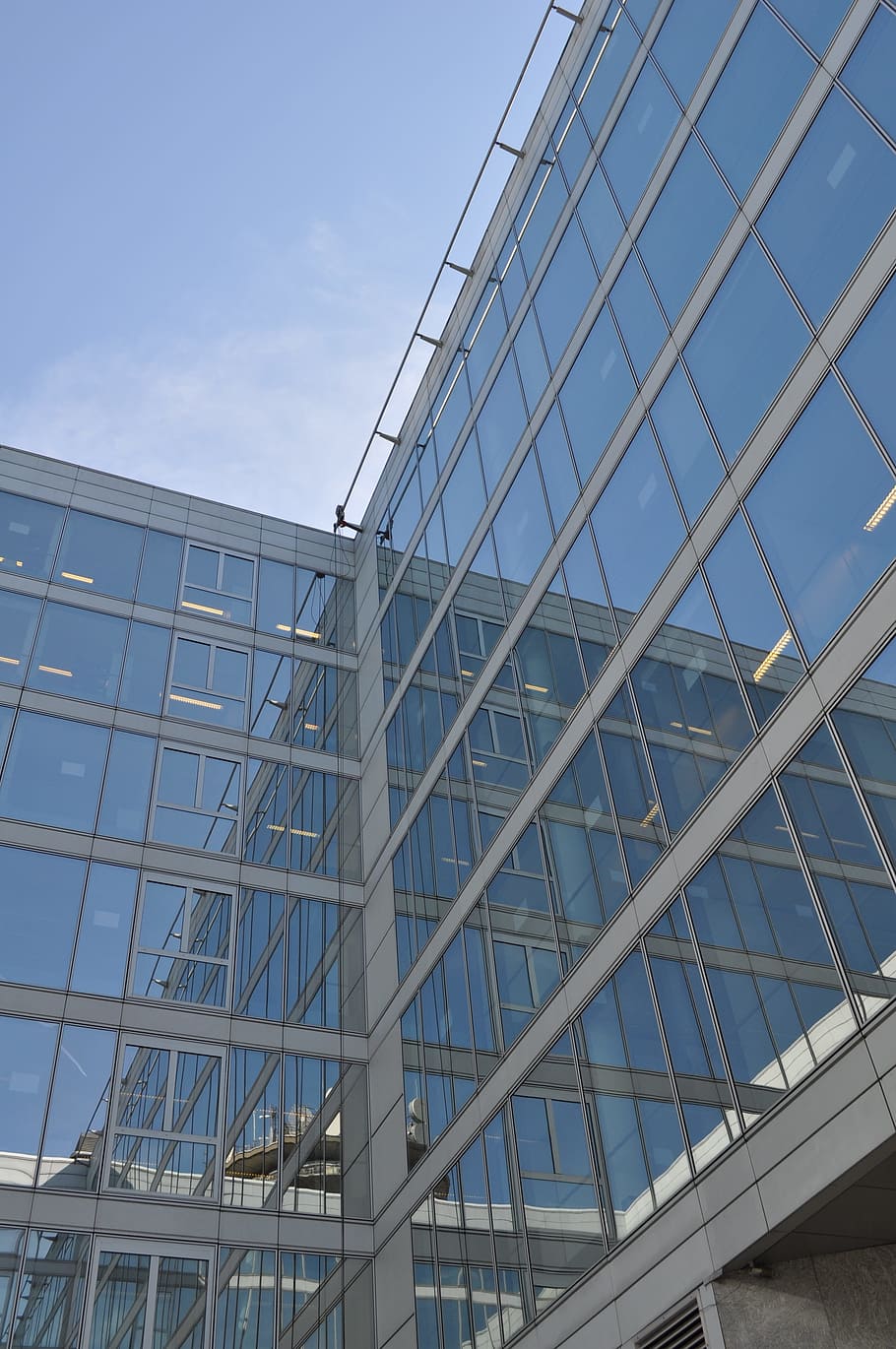 windows, air, architecture, lines, building, built structure HD wallpaper