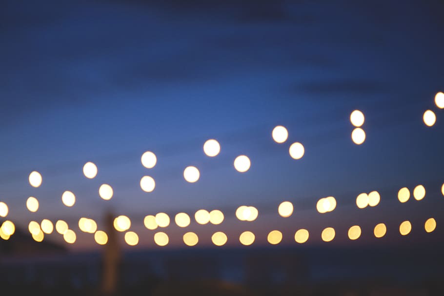 blue, bokeh, bulb, bulbs, dark, dusk, evening, light, lightbulb HD wallpaper