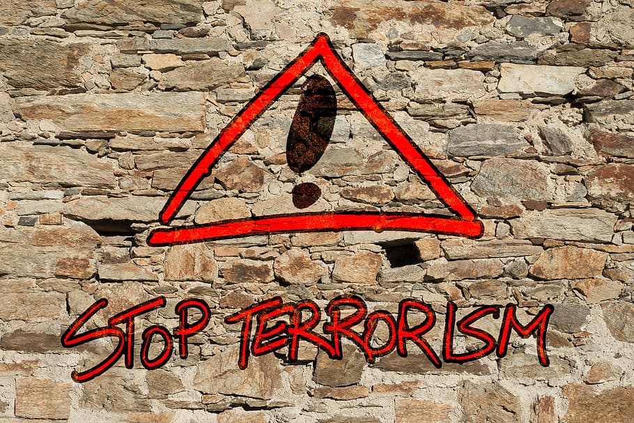 Stop Terrorism graffiti, terrorists, violent, destruction, crime HD wallpaper