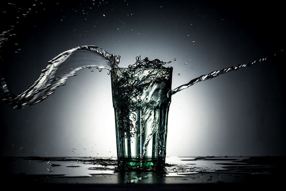 water, dark, glass, blur, close-up, focus, motion, spill, splash HD wallpaper