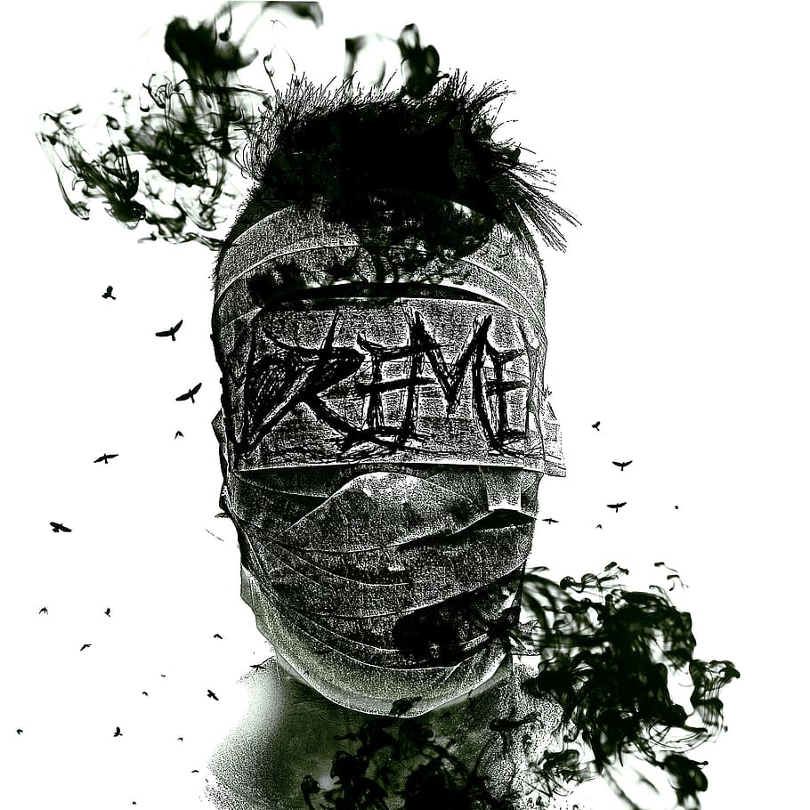 black and gray abstract painting with white background, terror HD wallpaper
