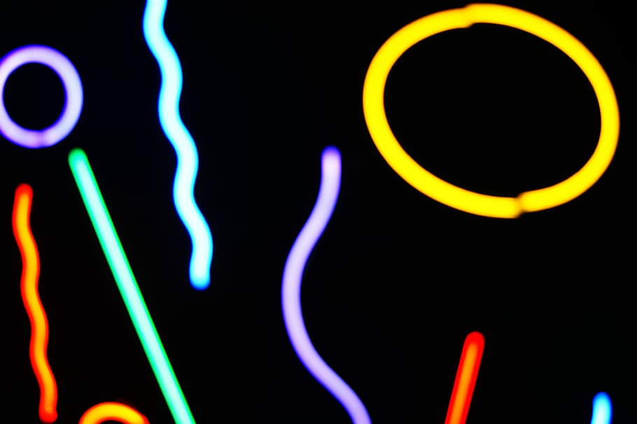assorted-color illustration, pattern, shape, light, neon, colour HD wallpaper
