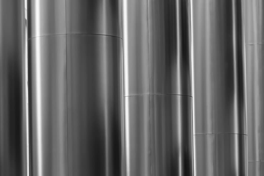 grey metal surface, abstract, alloy, aluminum, backdrop, background, HD wallpaper