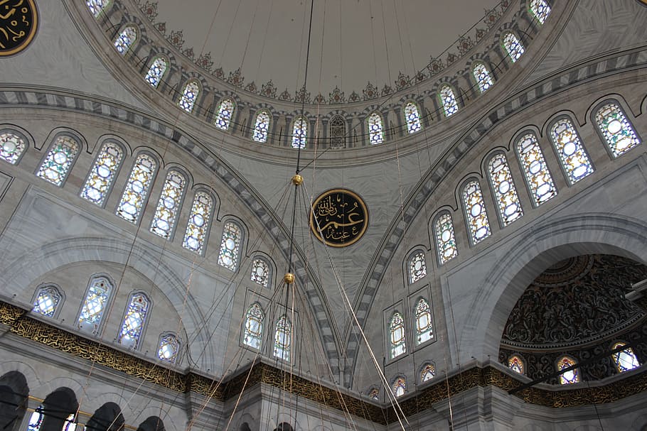 cami, istanbul, turkey, architecture, ceiling, built structure HD wallpaper